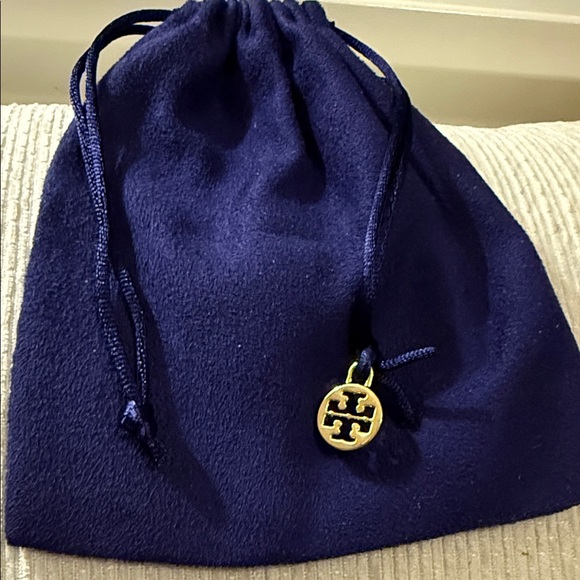 Tory Burch Midnight Blue Pouch with Gold Charm - Picture 3 of 6